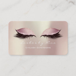 Nina Makeup Eyebrow Lash Glitter Rosa Luxury Visitkort