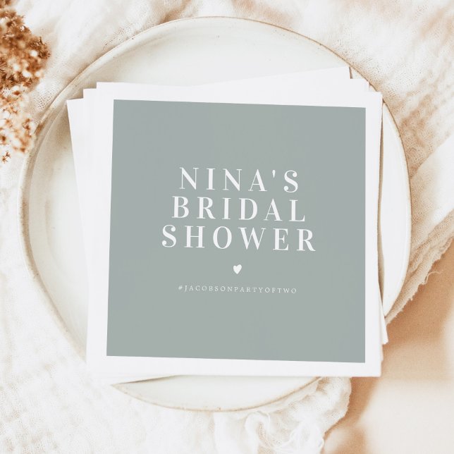 NINA Minimalistisk Bohemsk Salviagrön Bröllopsfest Pappersservett (Skapare uppladdad)
