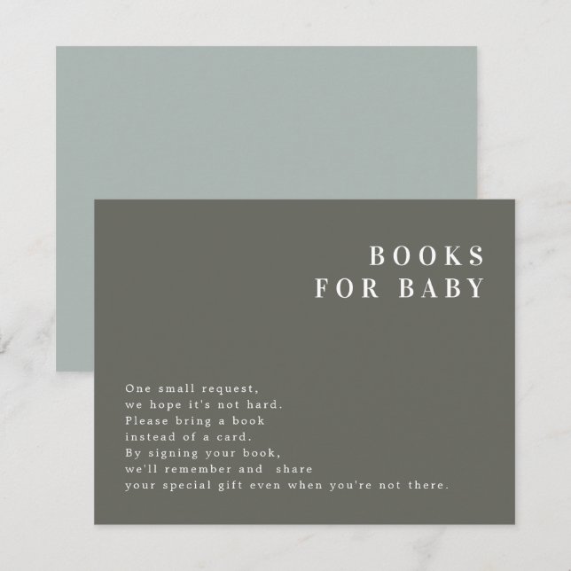 NINA Modern Bohemian Sage Bokar för Baby Card Inbjudningar (Fram/baksida)