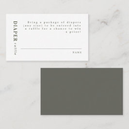 NINA Modern Minimal Sage Grönt, nedtryckt Raffle Placeringskort