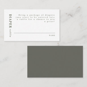 NINA Modern Minimal Sage Grönt, nedtryckt Raffle Placeringskort