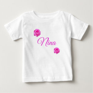 Nina, Namn Med Rosa Rosor, T Shirt