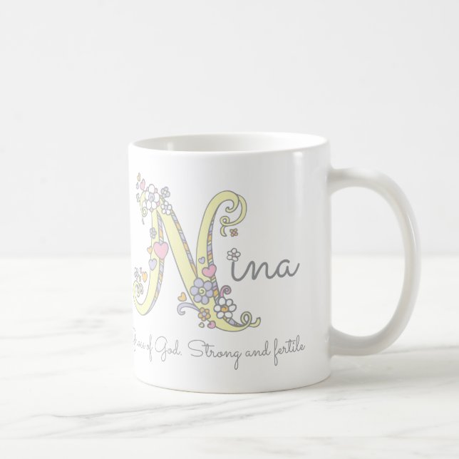 Nina namn och menande dekorativ mugg (Höger)