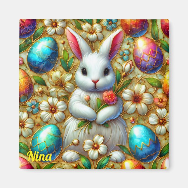 NINA~ Påskhare och Eggs ~ Magnet (Framsidan)