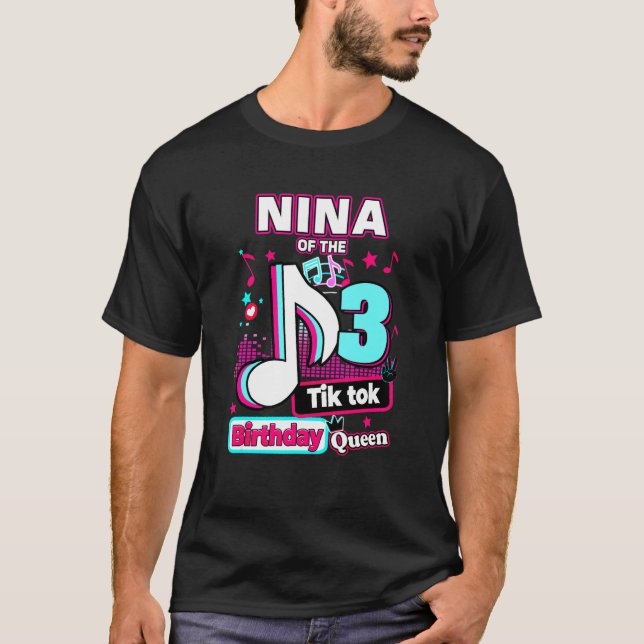 Nina Queen:s tredje musikfödelsedag T Shirt (Framsida)