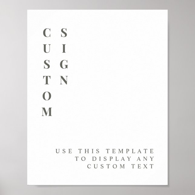 NINA Sage Green Minimalist Anpassningsbar Redigerb Poster (Framsidan)