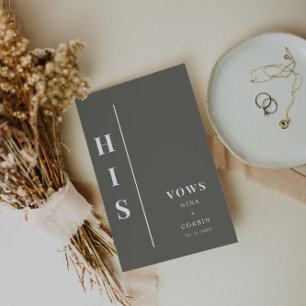 NINA Sage Grönt Boho Hans Bröllop Vow Bok Card Kort