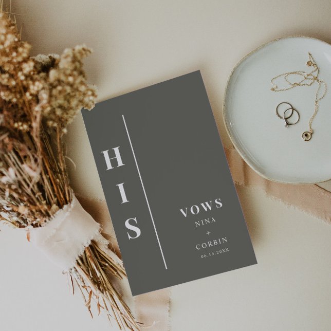 NINA Sage Grönt Boho Hans Bröllop Vow Bok Card Kort (Skapare uppladdad)