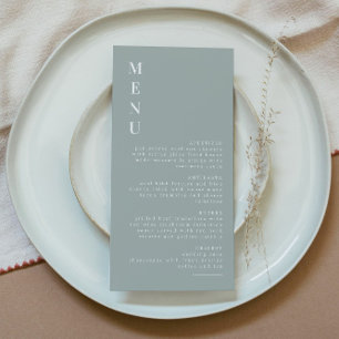 NINA Sage Grönt Boho Modern Minimalist Menu Tack Kort