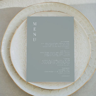 NINA   Sage Grönt Modern Minimalist Boho Menu Inbjudningar