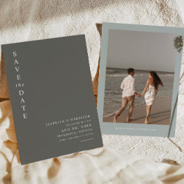 NINA Sage Grönt Modern minimalist Spara datum Inbjudningar