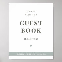 NINA Sage Grönt Skriv under vårt Guestbook-tecken