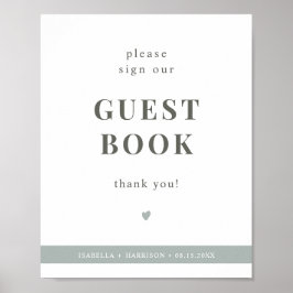 NINA Sage Grönt Skriv under vårt Guestbook-tecken Poster
