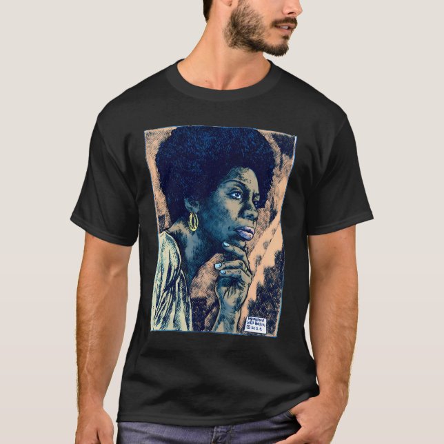 Nina Simone, av Maximiliano Lopez Barrios T Shirt (Framsida)