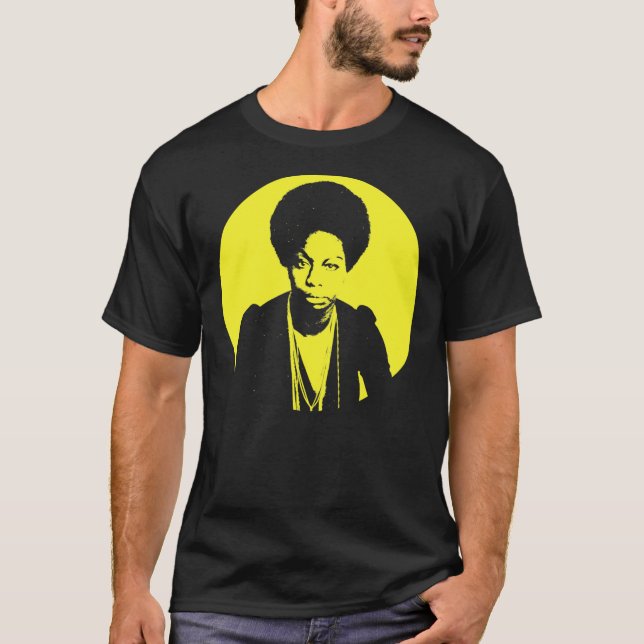 Nina Simone - Jazz Dam (för Mörkens bakgrund) ES T Shirt (Framsida)
