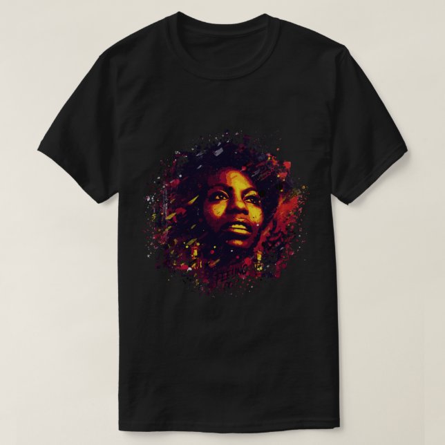 Nina Simone POP ART Old school Collection Classi T Shirt (Design framsida)