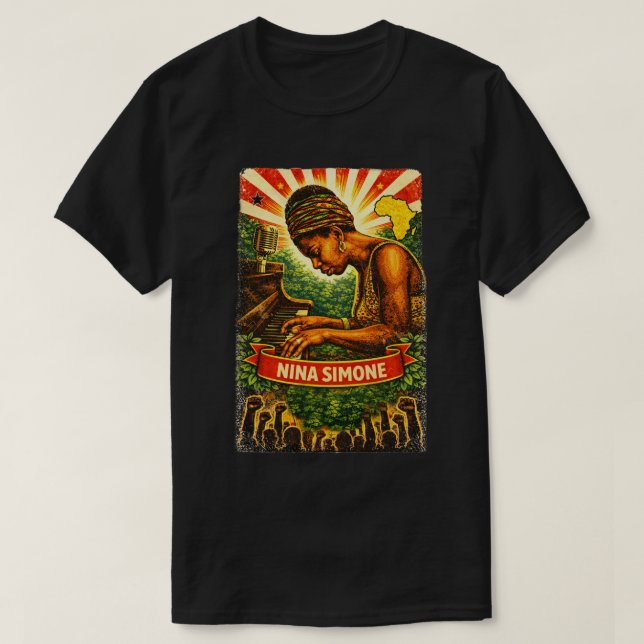Nina Simone Revolutionary Portrait T-Shirt – jazz (Design framsida)