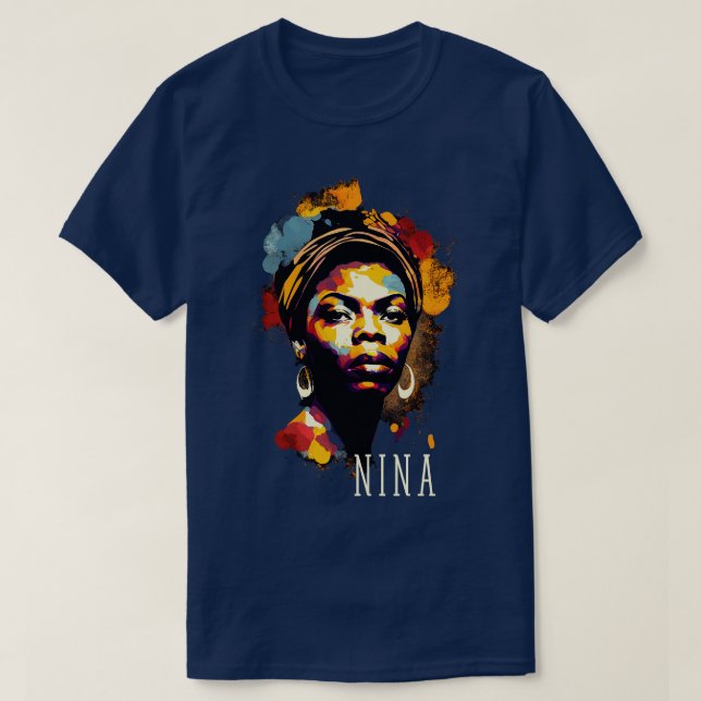 Nina Simone Stänk T Shirt (Design framsida)