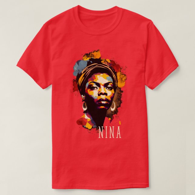 Nina Simone Stänk T Shirt (Design framsida)