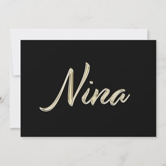 Nina white gold Handwriting Karte Kort (Framsida)