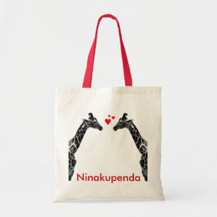 Ninakupenda "älskar jag dig" giraffet hänger lö tygkasse