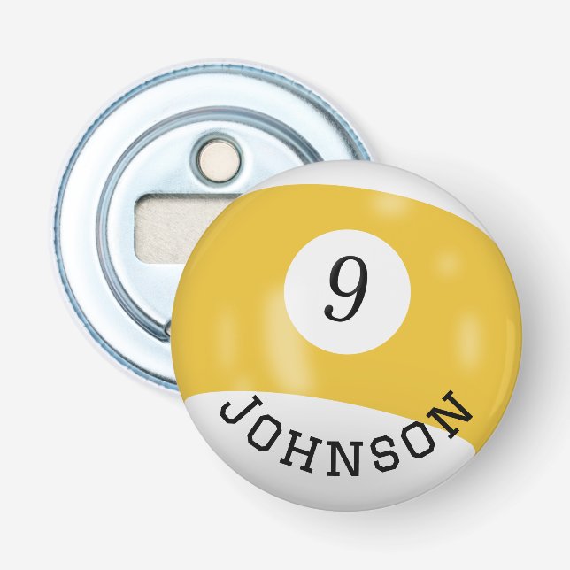 Nine Ball With Custom Name Flasköppnare (Framsidan)