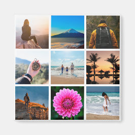 Nine Bild Photo Collage Anpassade Magnet