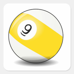 Nine Boll Fyrkantigt Klistermärke