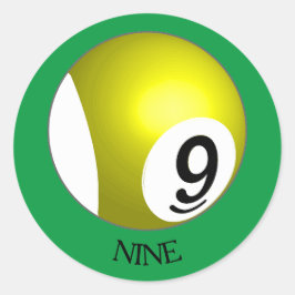 Nine Boll Sticker Runt Klistermärke