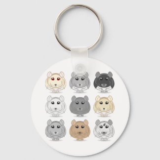 Nine Chinchilla Design Keychain Nyckelring
