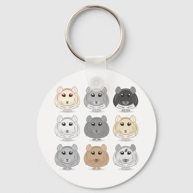 Nine Chinchilla Design Keychain Nyckelring (Framsida)