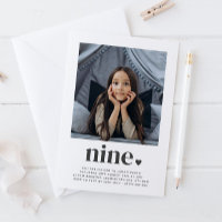 Nine Heart - Square Photo Birthday-inbjudan