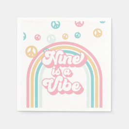 Nine is a Vibe Retro sommarregnbåge Pappersservett