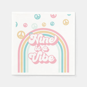 Nine is a Vibe Retro sommarregnbåge Pappersservett
