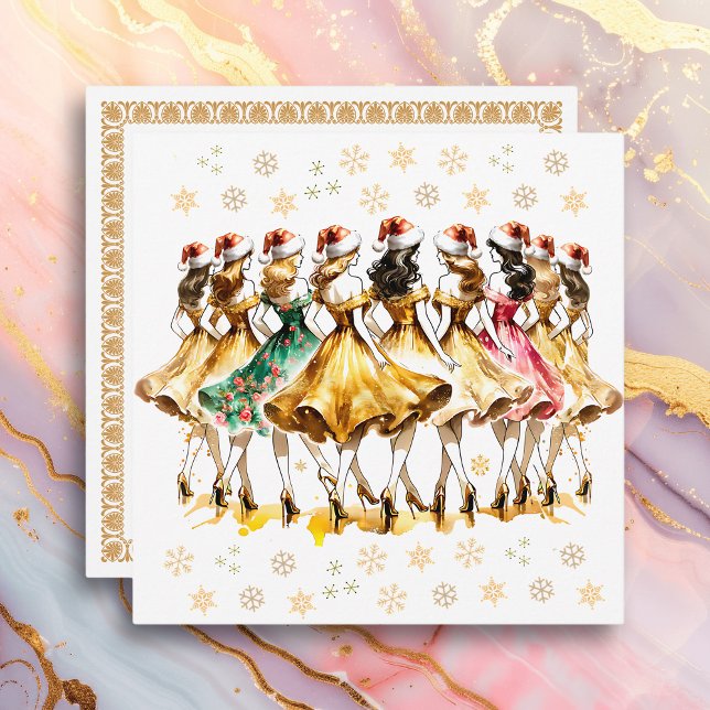 Nine Ladies Dancing | Twelve Days of Christmas Julkort (Skapare uppladdad)