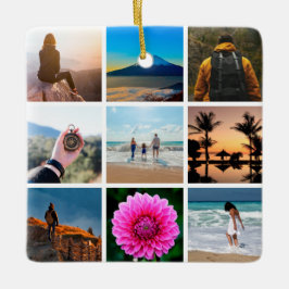 Nine Photo Bild Collage Anpassade Julgransprydnad Keramik