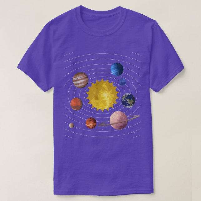 Nine Planets Science Rymden Science Fläkt T Shirt (Design framsida)