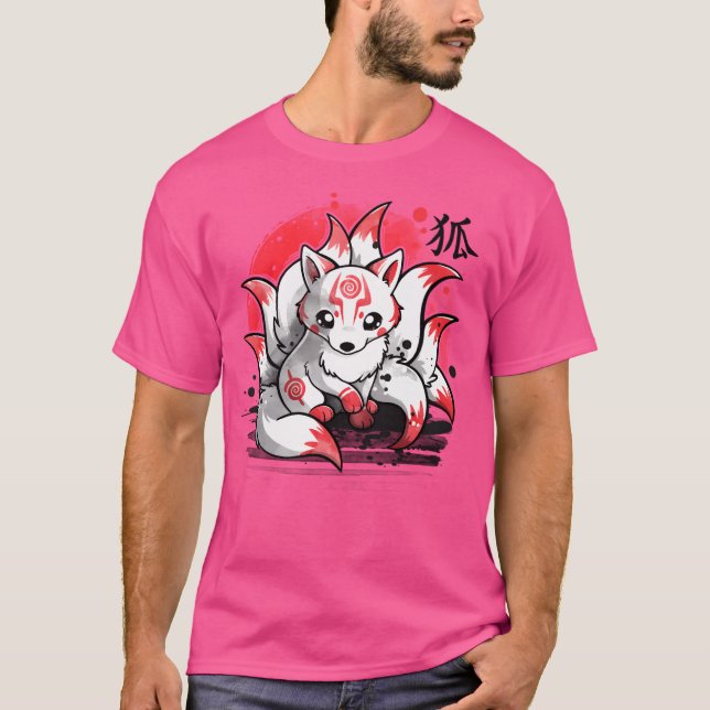 Nine Tails Fox Spirit T Shirt (Framsida)