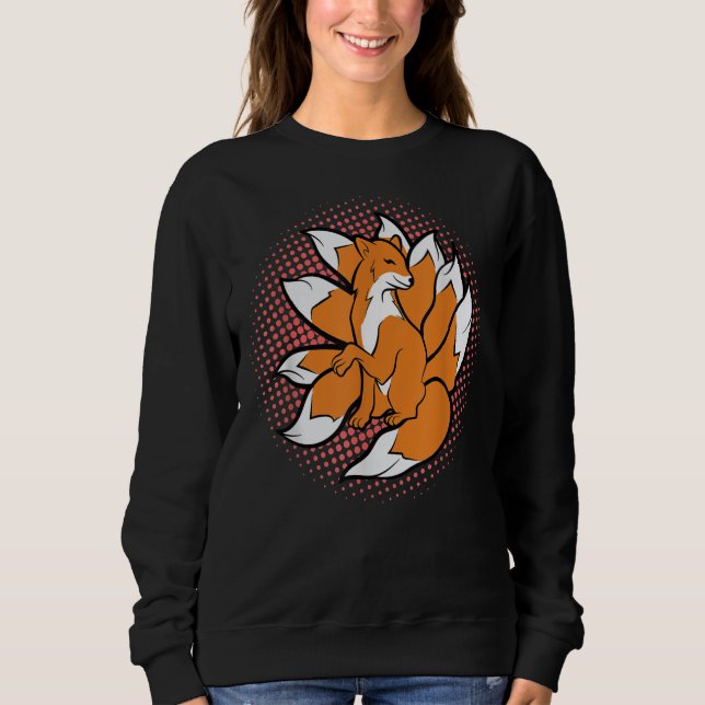 Nine Tails Kitsune Japanska Fox Kami Inari för Gi T Shirt (Framsida)