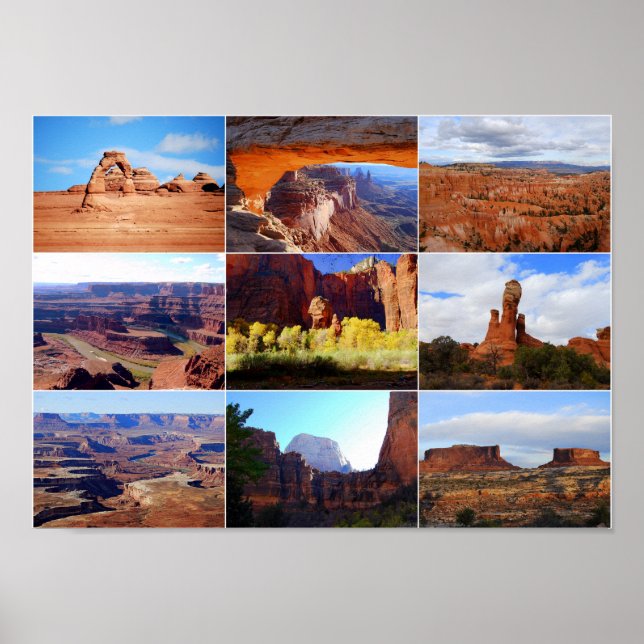 Nine Utah Landmarks Poster (Framsidan)