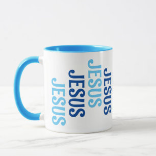 Ninefold Jesus Blue och White Mugg
