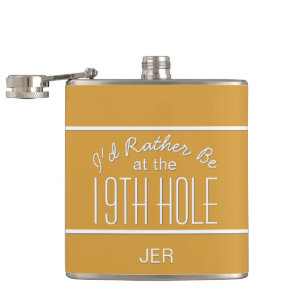 Nineteenth Hole Golfbana Citat Monogram Gult Fickplunta