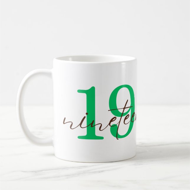 Nineteenth Year with Personalization Kaffemugg (Vänster)
