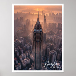 Ningbo China Art Trage berömd ställe Poster