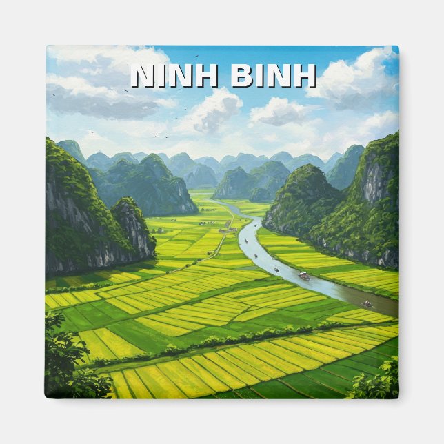 Ninh Binh Vietnam Travel Magnet (Framsidan)