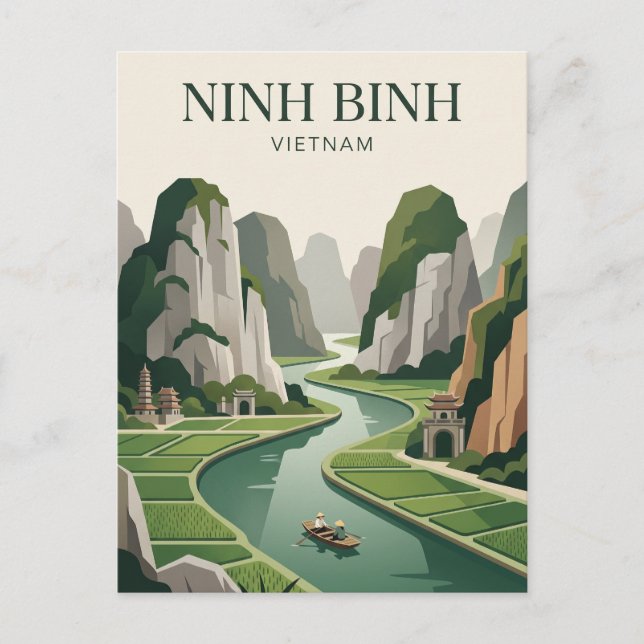 Ninh Binh Vietnam Vykort (Framsida)