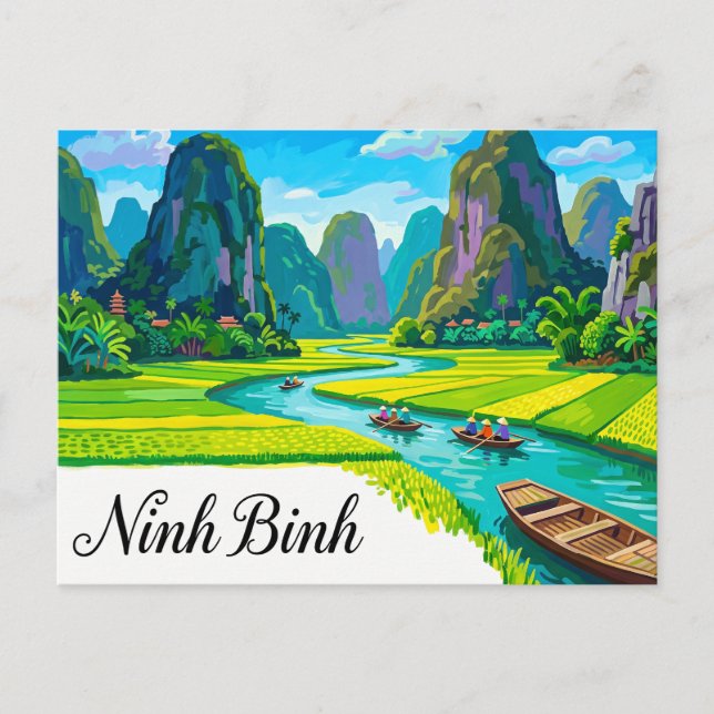 Ninh Binh Vietnam Vykort (Framsida)