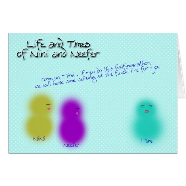 NiNi Neefer halv maraton Hälsningskort (Framsidan Horizontal)
