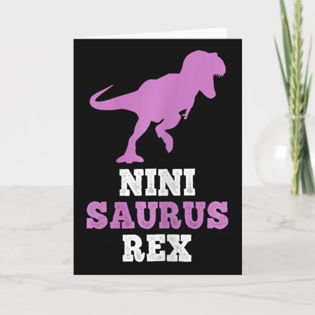 Nini-saurus Rex Dino Dinosaurie Ninisaurus Rolig  Kort (Framsida)