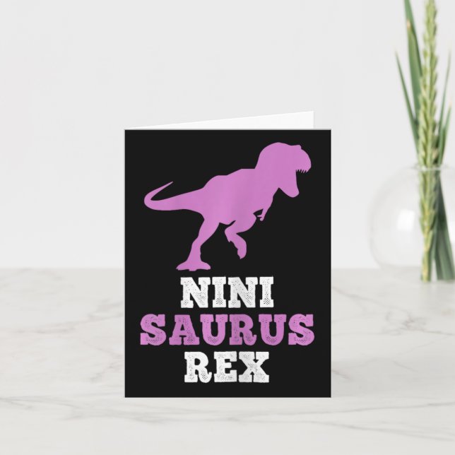 Nini-saurus Rex Dino Dinosaurie Ninisaurus Rolig  Kort (Framsida)
